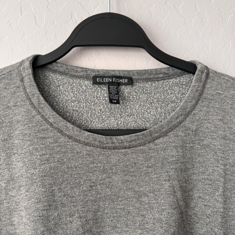Eileen Fisher Gray Sweatshirt Tencel Lyocell Blend Long Sleeve Tunic Top - Picture 2 of 5